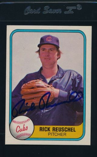 1981 Fleer 293 Rick Reuschel Chicago Cubs Signed Auto 25884