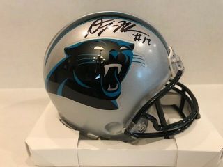 D.  J.  Moore Signed Carolina Panthers Nfl Riddell Mini Helmet And Hologram