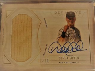 Derek Jeter Yankees 3/10 Topps 2019 Definitive Autograph And Piece Of His Bat