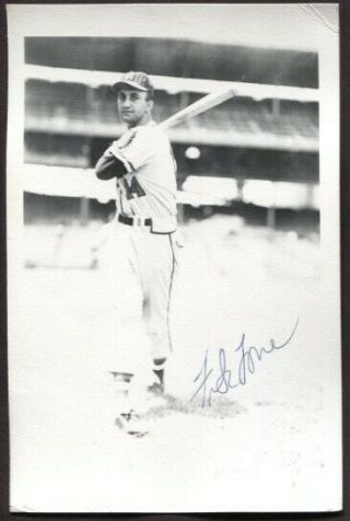 Frank Torre Autographed Vintage Milwaukee Braves Brace Postcard