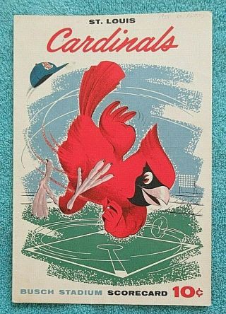 1958 St Louis Cardinals Vs Philadelphia Phillies Baseball Scorecard Musial Etc