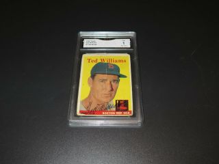 Ted Williams Gma Authentic Ink Autograph 1958 Topps 1 Boston Red Sox