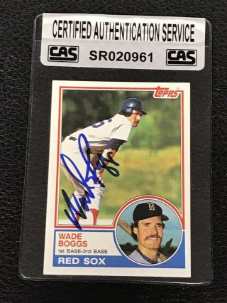 Hof Wade Boggs 1983 Topps Rookie Signed Autographed Card 498 Cas Authentic