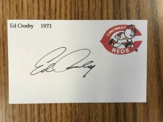 Ed Crosby - Autographed/signed Index Card - Reds