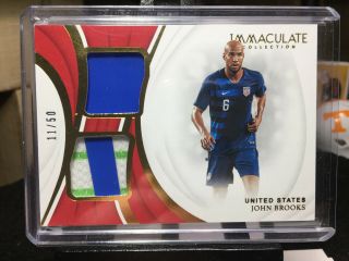 2018 - 19 Immaculate Soccer John Brooks Dual Patches 11/50 Usa Men