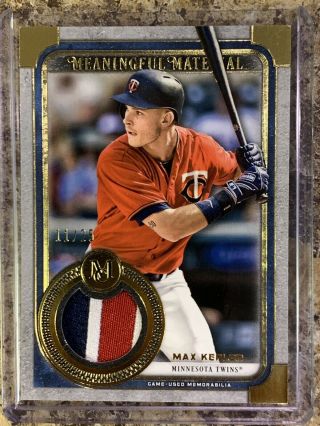 Max Kepler 2019 Topps Museum Meaningful Material ’d 11/25 Gold 3 Color Patch