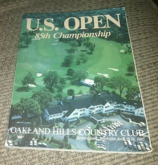 1985 Us Open Golf Program Book Oakland Hills Country Club Birmingham Michigan