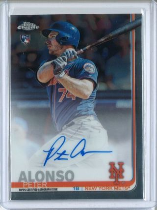 2019 Topps Chrome Rookie Rc Auto Peter Alonso Mets Autograph