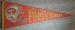 Vintage San Francisco 49ers Nfl Full Size Pennant 1970s 3d Style