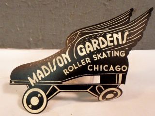 2 Vintage Madison Gardens Roller Skating Chicago Rink Die Cut Sticker