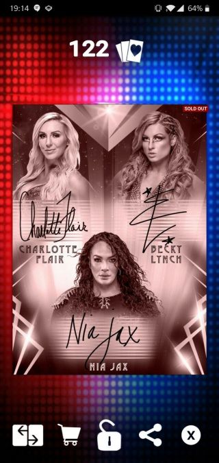 Topps Wwe Slam Digital 2019 Timeless Triple Sig Becky Lynch,  Charlotte & Nia Jax