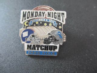 Vintage 2014 Monday Night Football Detroit Lions Vs York Giants Lapel Pin