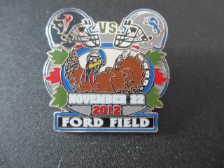 Vintage 2012 Detroit Lions Vs Texans Thanksgiving Day Lapel Pin Ford Field