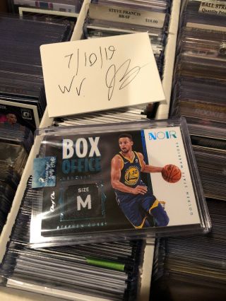 2018 - 19 Noir Stephen Curry Box Office Memorabilia Patch 1/1 One Of One