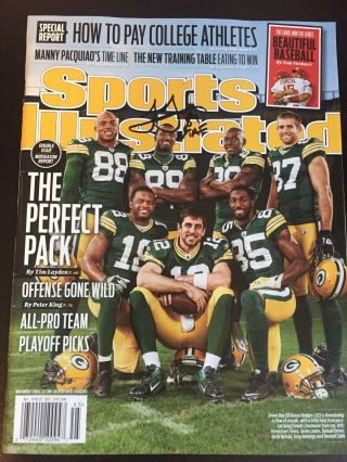 James Jones Signed Green Bay Packers Sports Illustrated Aaron Rodgers Autograph