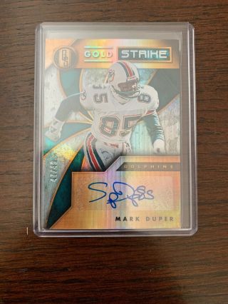 2019 Panini Gold Standard Mark Duper Gold Strike Auto 47/49 Dolphins Sp