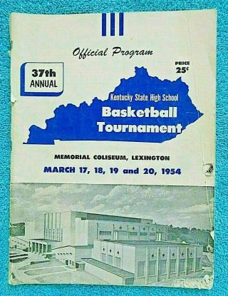 1954 Sweet Sixteen Kentucky High School Basketball State Tournament Program