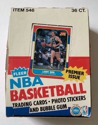 1986 Fleer Basketball Empty Box With Wrapper - Jordan 