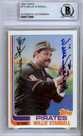 Willie Stargell Autographed Signed 1982 Topps Card 715 Pirates Beckett 9772998