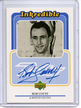 Bob Cousy Auto 1999 - 00 Ud Upper Deck Retro Inkredible On Card Autograph Sp
