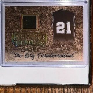 2019 Leaf In The Game Sports Tim Duncan Nickname Hall Of Fame Relic 1/1