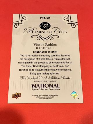 2019 Upper Deck National Convention Prominent Cuts Autographs Victor Robles /75 2