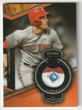 Joey Votto 2018 Topps Tribute Stamp Of Approval 2 Color Logo Patch 24/25