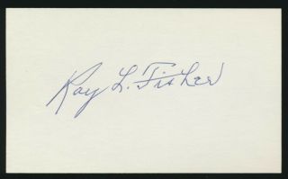 Ray Fisher (1910 - 1920 Yankees,  Reds - 1919) - Autographed 3x5 Card (d.  1982)