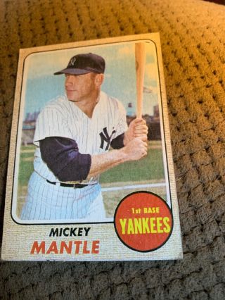 1968 Topps Mickey Mantle York Yankees 280 Baseball Card -