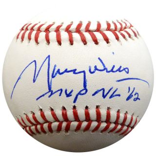 Maury Wills Autographed Signed Mlb Baseball Dodgers " Mvp Nl 