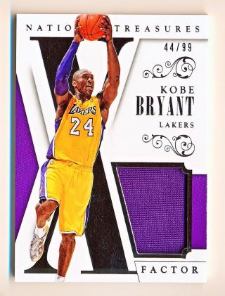 2013 - 14 National Treasures Kobe Bryant Xfactor Jersey (xx/99) - Qty Avail