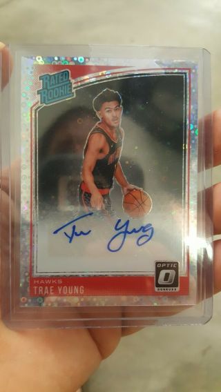 2018 - 19 Optic Fast Break Trae Young Rated Rookie Disco Prizm Rc Auto Prizm,