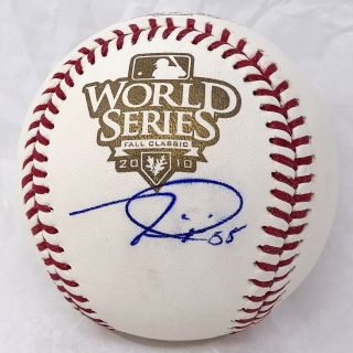 Tim Lincecum Giants Autographed 2010 World Series Game Baseball Jsa