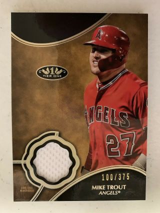 2019 Topps Tier One Mike Trout Game Worn Jersey Angels 100/375