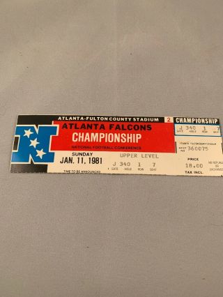 1981 Dallas Cowboys Eagles Nfc Championship Game Ticket Atlanta Falcons Fulton