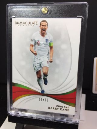 2018 - 19 Panini Immaculate Soccer HARRY KANE Base Card GOLD 9/10 JERSEY England 3