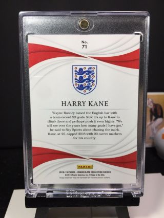 2018 - 19 Panini Immaculate Soccer HARRY KANE Base Card GOLD 9/10 JERSEY England 4