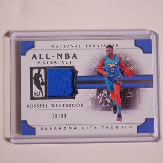18/19 National Treasures Basketball Russell Westbrook Game Relic 20/99 $$$
