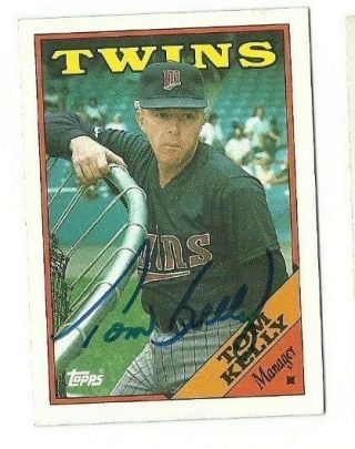 Tom Kelly 1988 Topps Auto Autographed Signed Card Twins