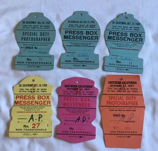 6 - Photographer/press Pass College Football Game Southern California Notre Dame