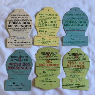 6 - Photographer/press Pass College Football Game Michigan State Notre Dame 1960