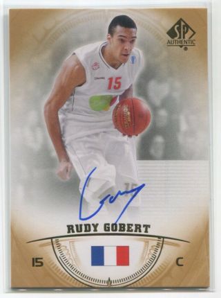 2013 - 14 Rudy Gobert Sp Authentic Auto Rookie Autograph Rc 49 Utah Jazz