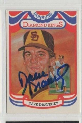 Dave Dravecky 1984 Donruss Diamond Kings Autographed Auto Signed Card Padres