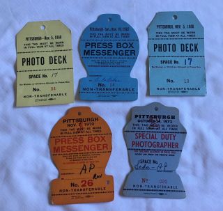 5 - Photographer/press Pass College Football Game Pittsburgh Notre Dame 1960