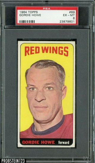 1964 Topps Hockey 89 Gordie Howe Detroit Red Wings Hof Psa 6 Ex - Mt