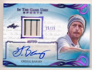 Greg Barsby 2019 Leaf Itg In The Game Auto Jersey Relic / 15 Disc Golf