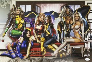 Women Of X - Men 19x13 Limited Edition Lithograph Signed By Greg Horn Jsa
