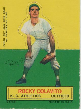 1964 Topps Stand Up Rocky Colavito Vg - Ex Kansas City Athletics Vg - Ex