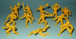 1956 Nabisco Cereal Premium Plastic Baseball Figures.  12 Different Yellow Team