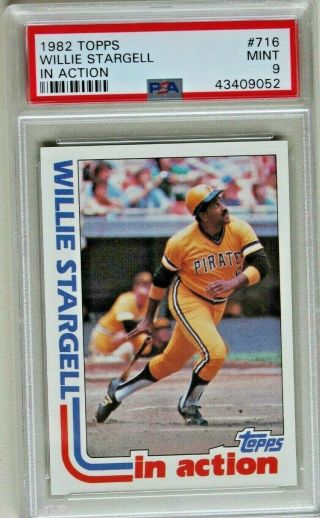 1982 Topps Willie Stargell In Action 716 Pittsburgh Pirates Psa 9